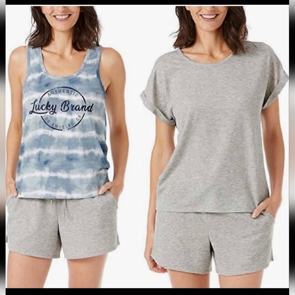 Lucky Brand 3-Piece Lounge Set | Size S | Tie-Dye + Gray Pajamas NWT